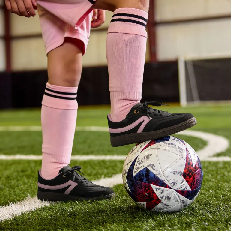 Kids Faux Suede Toe Cap Soccer Cleats