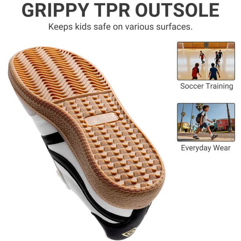 Kids Faux Suede Toe Cap Soccer Cleats