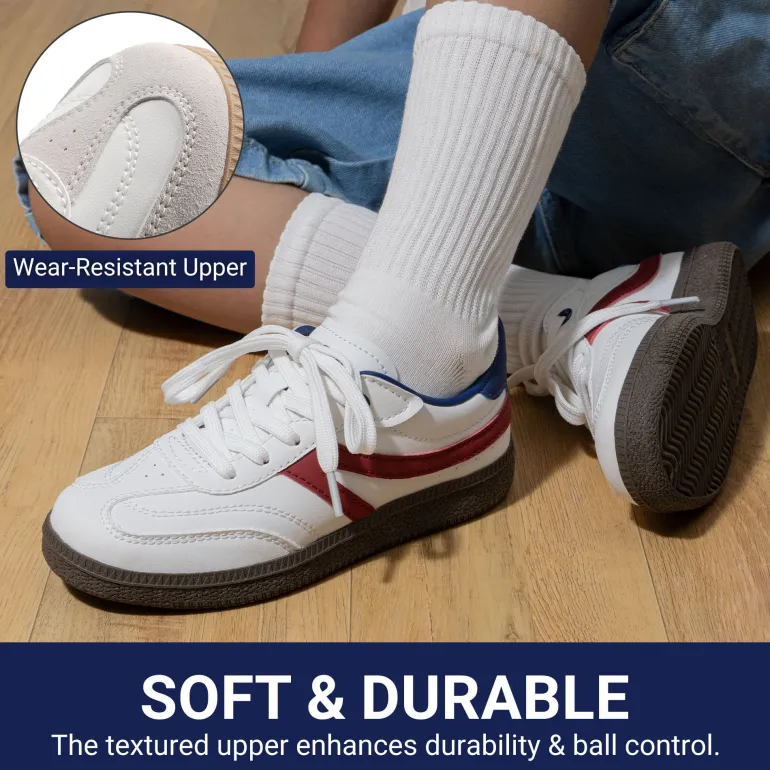 Kids Faux Suede Toe Cap Soccer Cleats