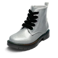 Kids Glitter Side Zipper Combat Boots