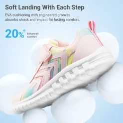 Kids’ Lightweight Mesh Running Shoes with Hook-and-Loop Strap