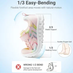 Kids’ Lightweight Mesh Running Shoes with Hook-and-Loop Strap