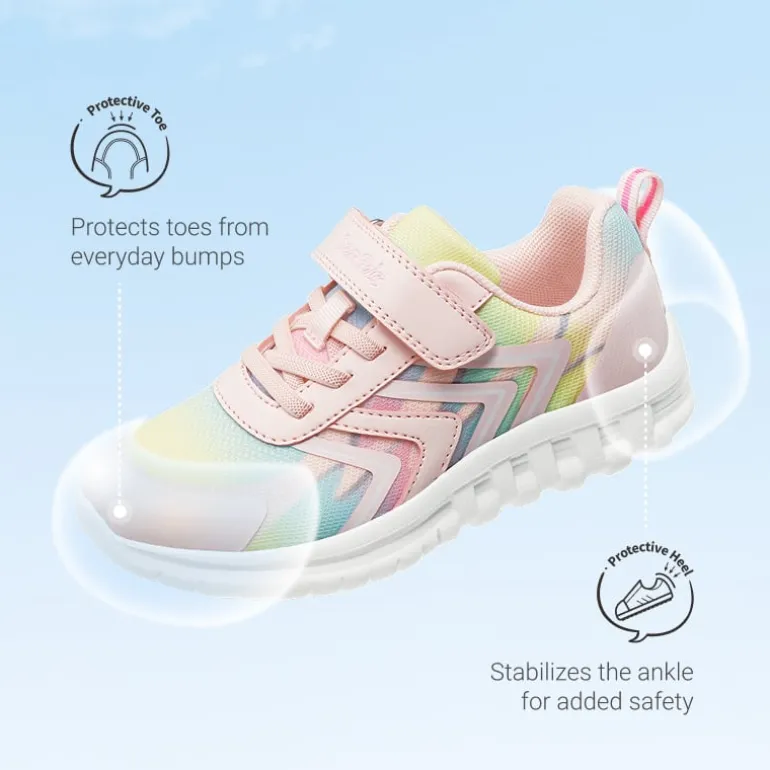 Kids’ Lightweight Mesh Running Shoes with Hook-and-Loop Strap