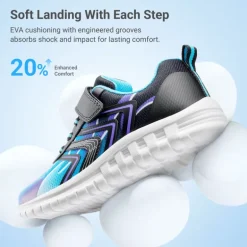 Kids’ Lightweight Mesh Running Shoes with Hook-and-Loop Strap