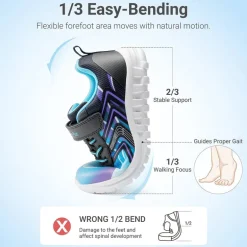 Kids’ Lightweight Mesh Running Shoes with Hook-and-Loop Strap
