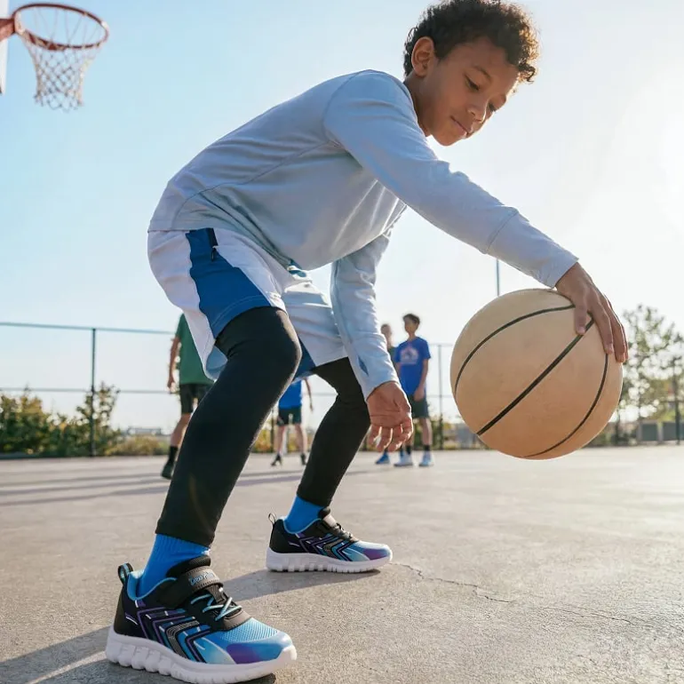 Kids’ Lightweight Mesh Running Shoes with Hook-and-Loop Strap