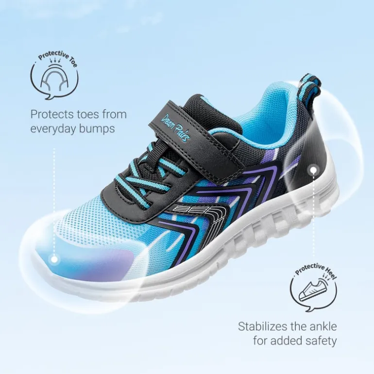 Kids’ Lightweight Mesh Running Shoes with Hook-and-Loop Strap