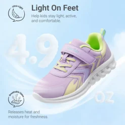 Kids’ Lightweight Mesh Running Shoes with Hook-and-Loop Strap