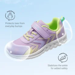 Kids’ Lightweight Mesh Running Shoes with Hook-and-Loop Strap