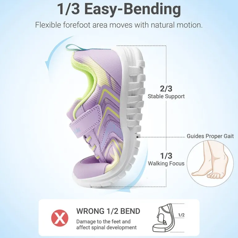 Kids’ Lightweight Mesh Running Shoes with Hook-and-Loop Strap