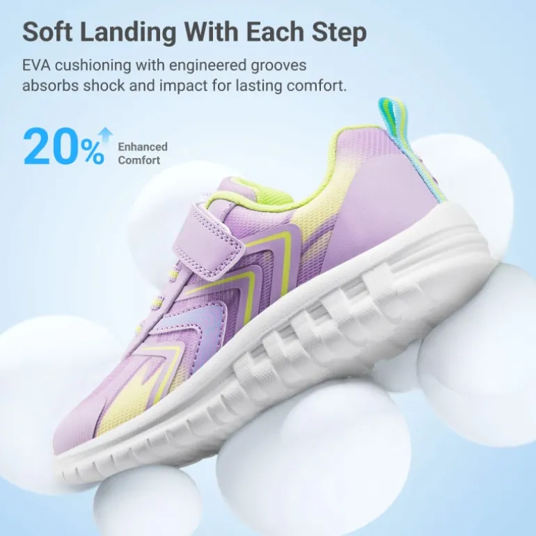 Kids’ Lightweight Mesh Running Shoes with Hook-and-Loop Strap