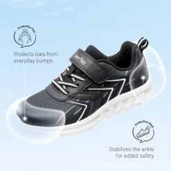 Kids’ Lightweight Mesh Running Shoes with Hook-and-Loop Strap