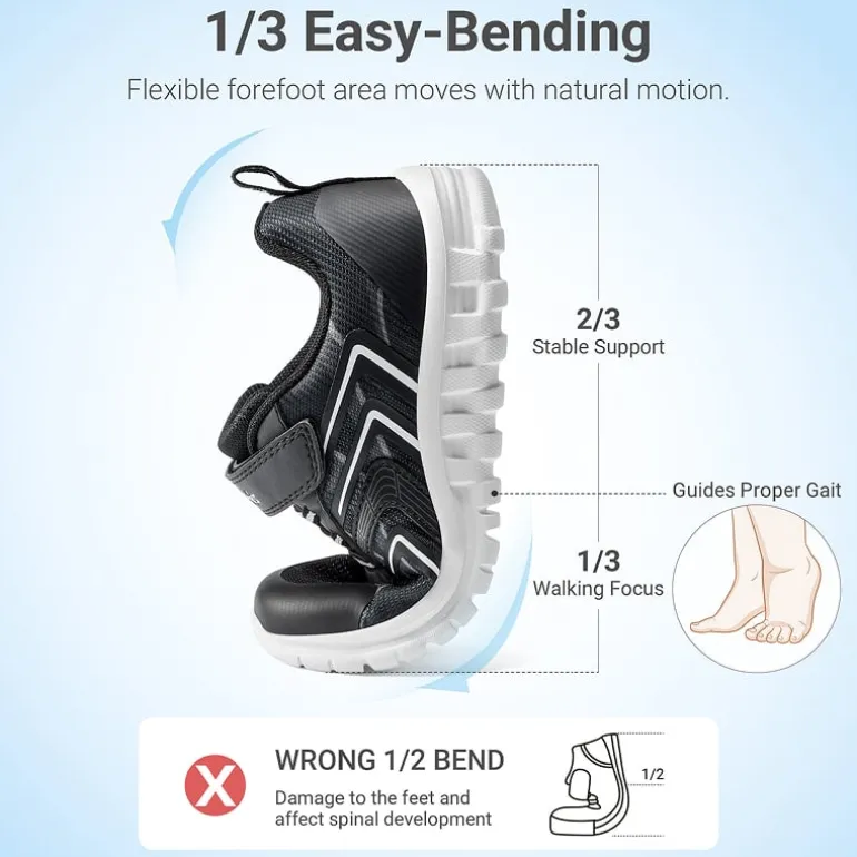 Kids’ Lightweight Mesh Running Shoes with Hook-and-Loop Strap