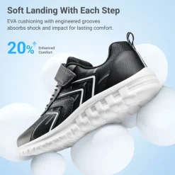 Kids’ Lightweight Mesh Running Shoes with Hook-and-Loop Strap