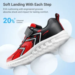 Kids’ Lightweight Mesh Running Shoes with Hook-and-Loop Strap