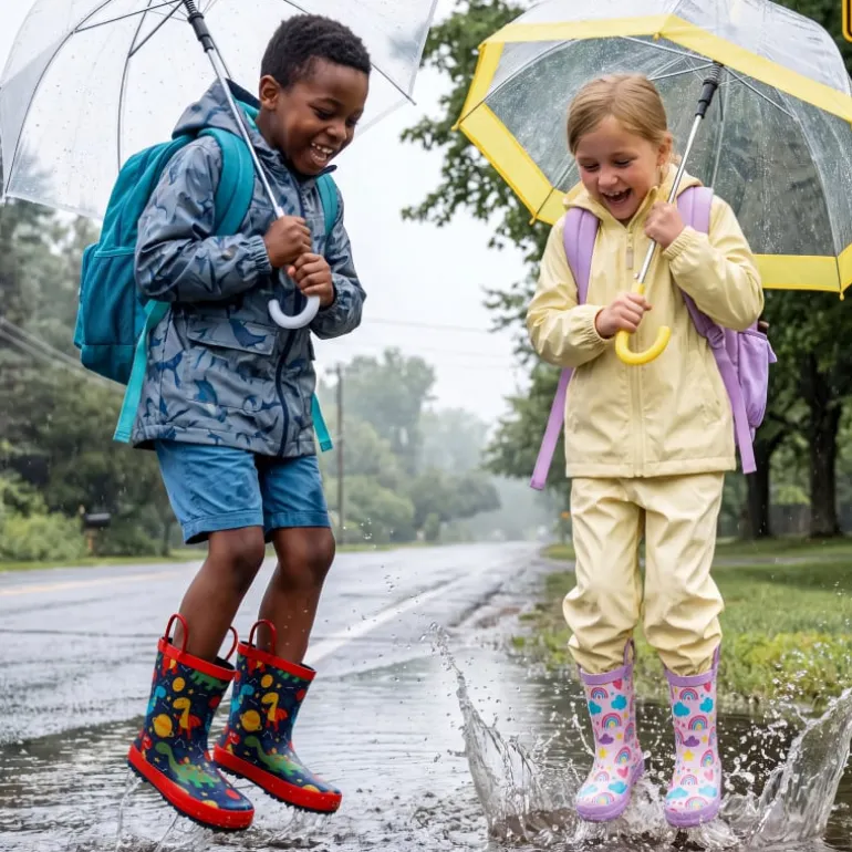 Kids' Low-ordor Natural Rubber Rain Boots