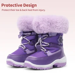 Kids Non-Slip Fur Lined Snow Boots