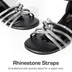 Kids' Rhinestone Metallic Kitten Heel Sandals