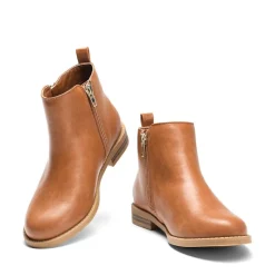 Kids Side Zipper Low Heel Ankle Boots