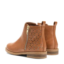 Kids Side Zipper Low Heel Ankle Boots