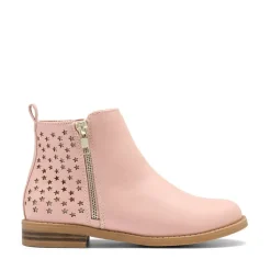 Kids Side Zipper Low Heel Ankle Boots