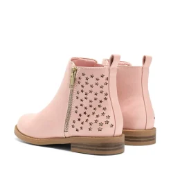 Kids Side Zipper Low Heel Ankle Boots