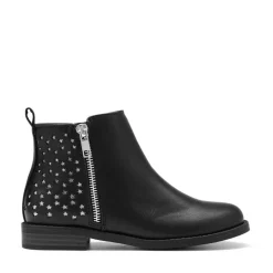 Kids Side Zipper Low Heel Ankle Boots