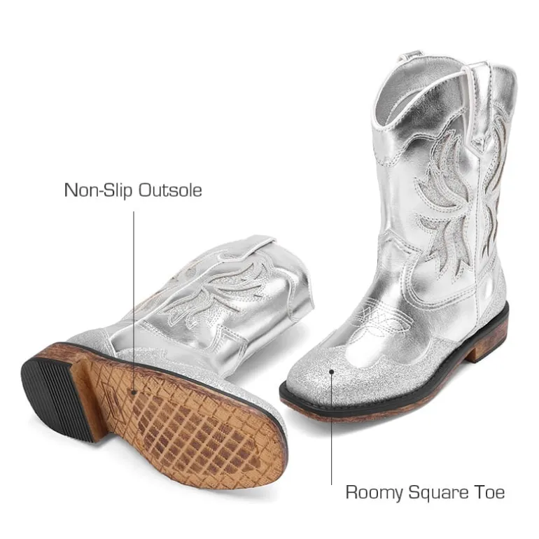 Kids’ Slip-On Roomy Toe Cowboy Boots