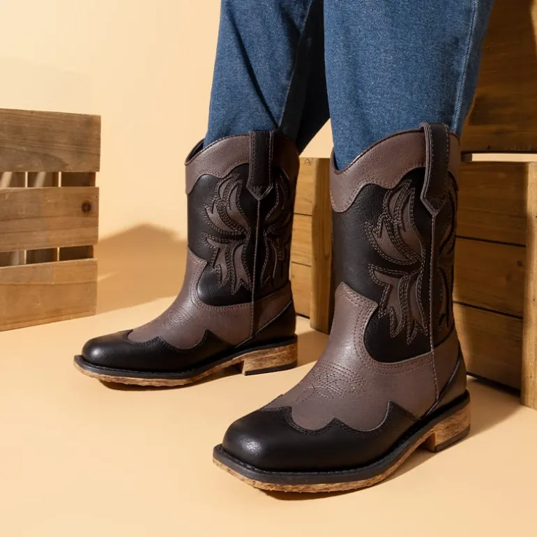 Kids’ Slip-On Roomy Toe Cowboy Boots