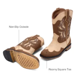 Kids’ Slip-On Roomy Toe Cowboy Boots