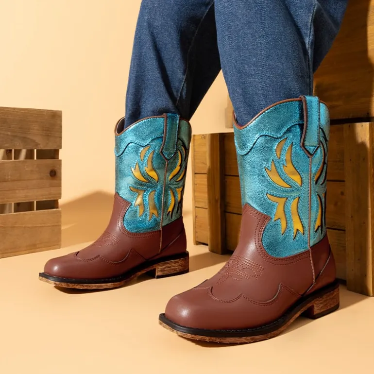 Kids’ Slip-On Roomy Toe Cowboy Boots