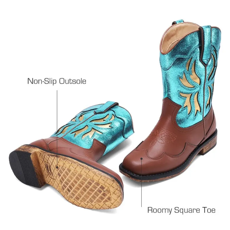 Kids’ Slip-On Roomy Toe Cowboy Boots