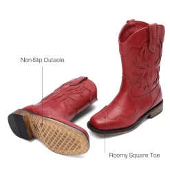 Kids’ Slip-On Roomy Toe Cowboy Boots