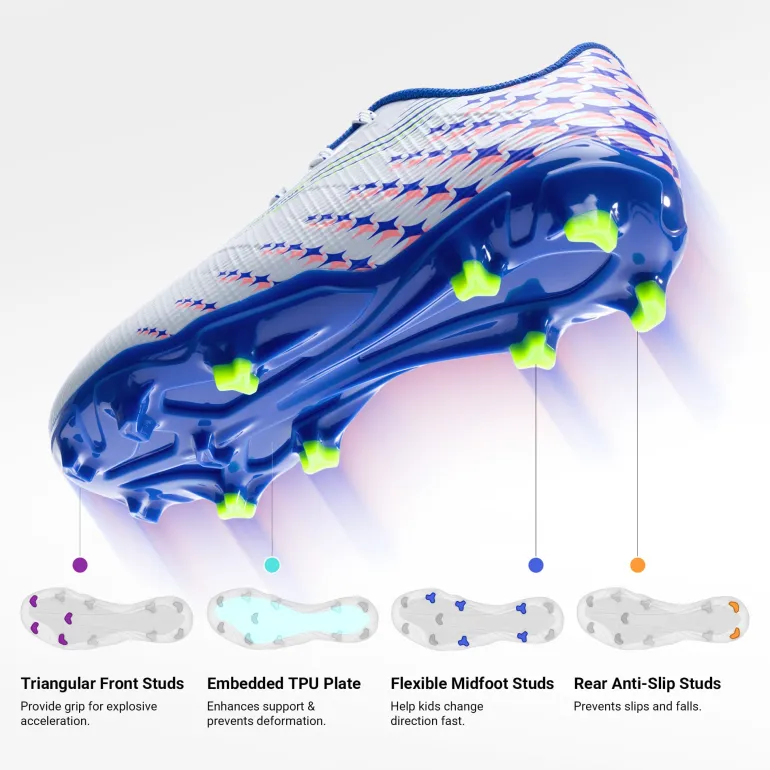 Kids’ Soccer Cleats with Three-Zone Studs