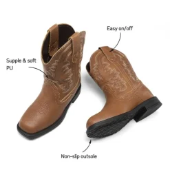 Kids Square-Toe Western Cowboy Boots