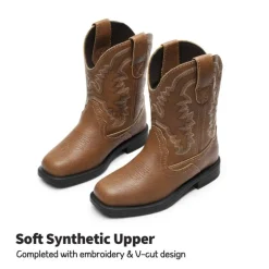 Kids Square-Toe Western Cowboy Boots