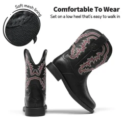 Kids Square-Toe Western Cowboy Boots