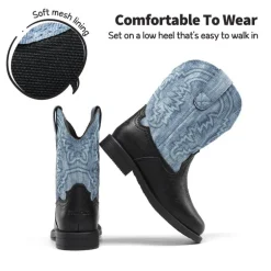 Kids Square-Toe Western Cowboy Boots