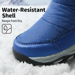 Kids Waterproof Faux Fur Snow Boots