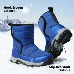 Kids Waterproof Faux Fur Snow Boots