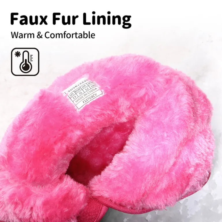Kids Waterproof Faux Fur Snow Boots
