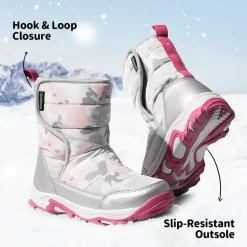Kids Waterproof Faux Fur Snow Boots
