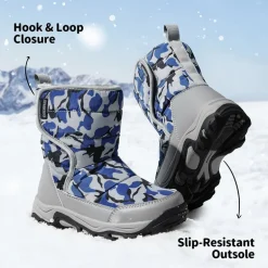 Kids Waterproof Faux Fur Snow Boots