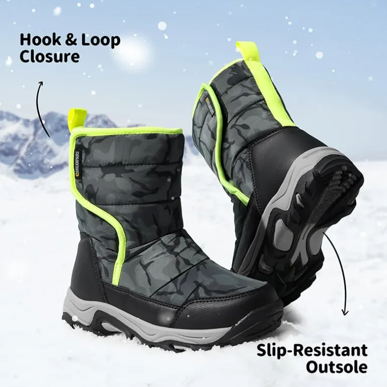 Kids Waterproof Faux Fur Snow Boots