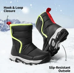 Kids Waterproof Faux Fur Snow Boots