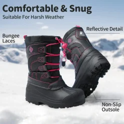 Kids Waterproof Shell Bottom Snow Boots