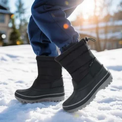 Kids’ Waterproof Slip-On Winter Snow Boots