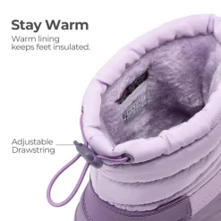 Kids’ Waterproof Slip-On Winter Snow Boots