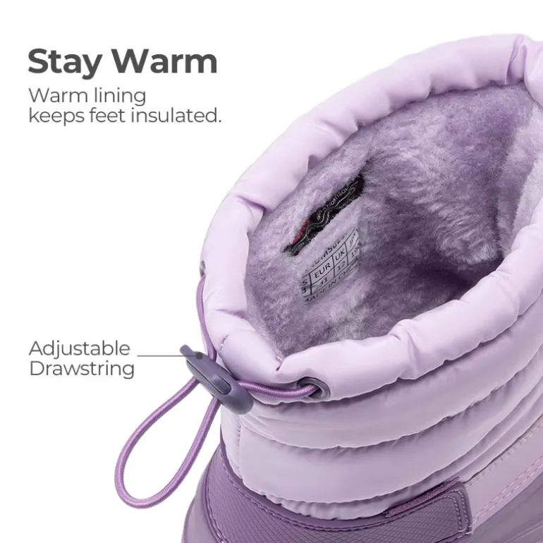 Kids’ Waterproof Slip-On Winter Snow Boots