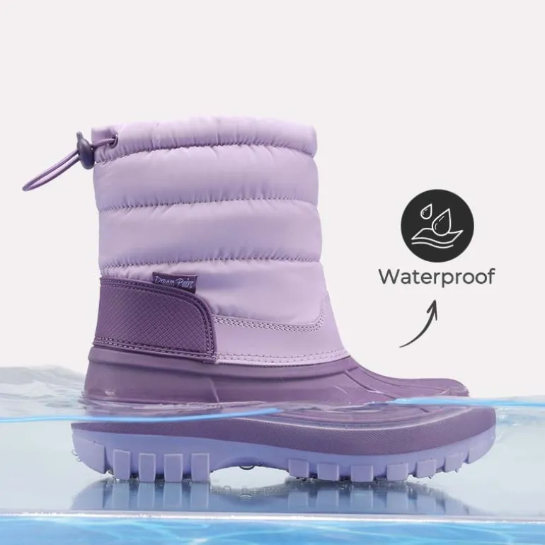 Kids’ Waterproof Slip-On Winter Snow Boots